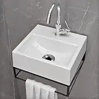 Kit Gabinete Banheiro Pequeno Suspenso 32x30 C/Cuba Pia de Apoio Beltempo