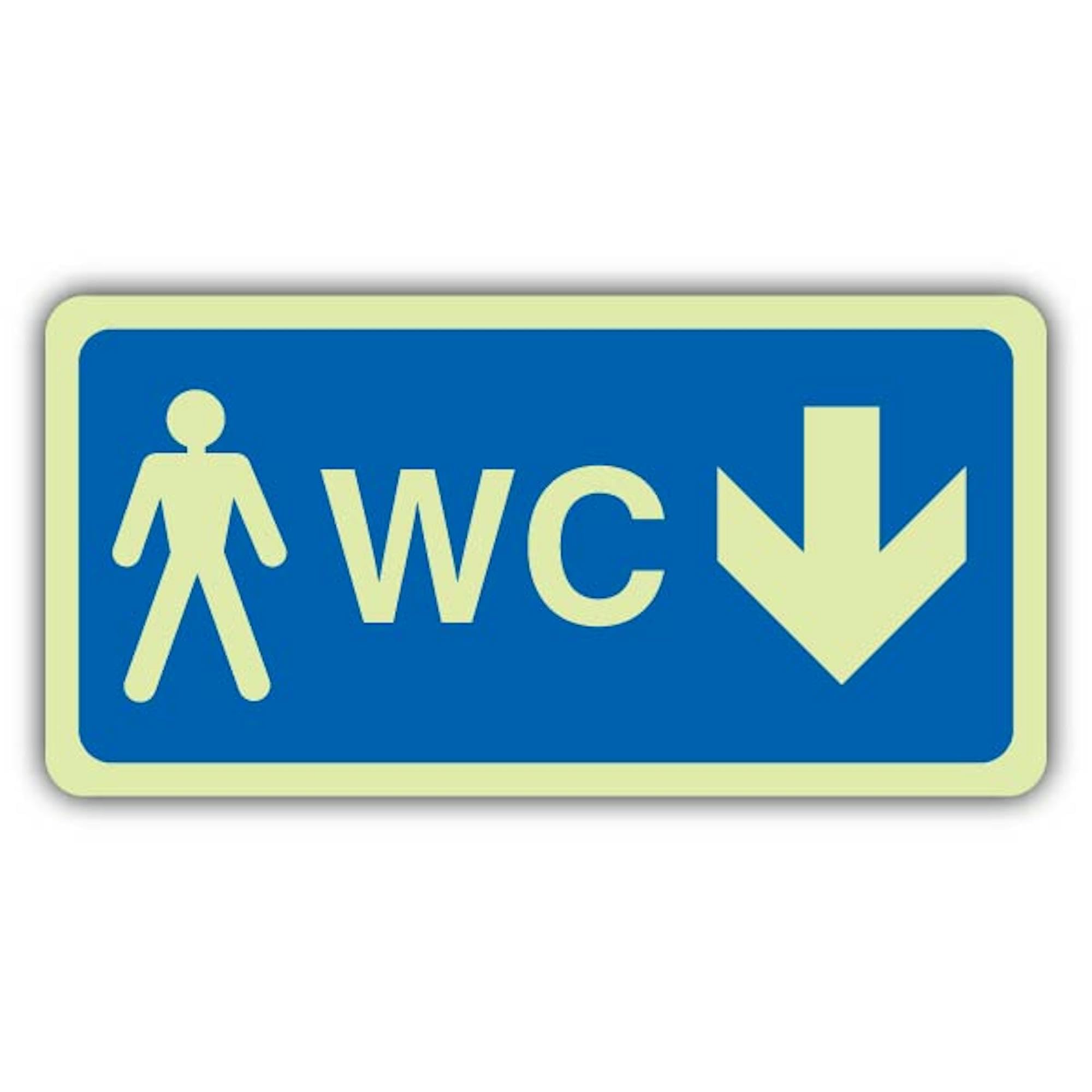 V Safety Gentlemen WC Arrow Down Panneau en vinyle double lueur 600 x 300
