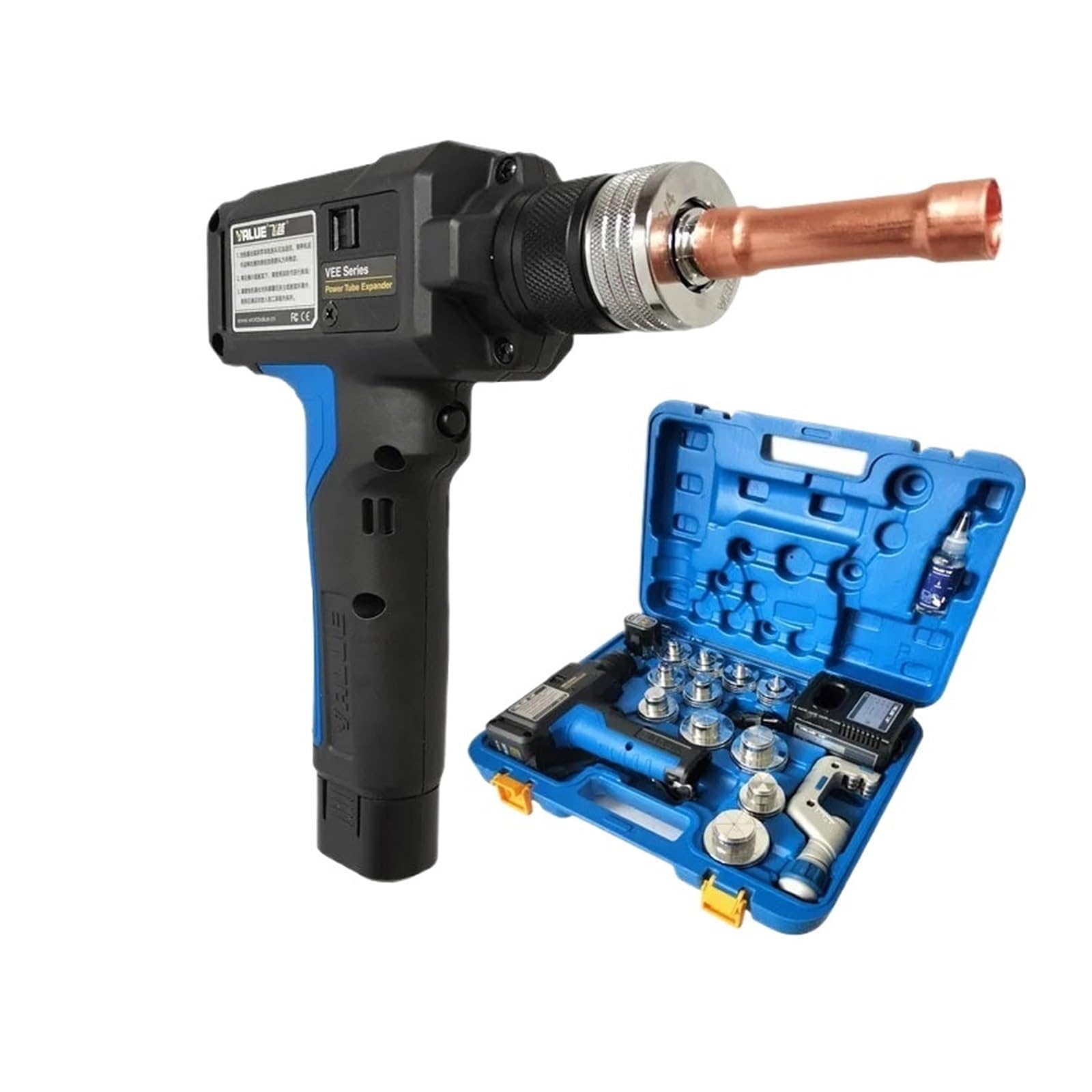 Fully Automatic Lithium Battery Expander, Copper Tube Bell Mouth Air Conditioner Refrigerator Expander Refrigeration Tool Flare Expander VE Used in HVAC