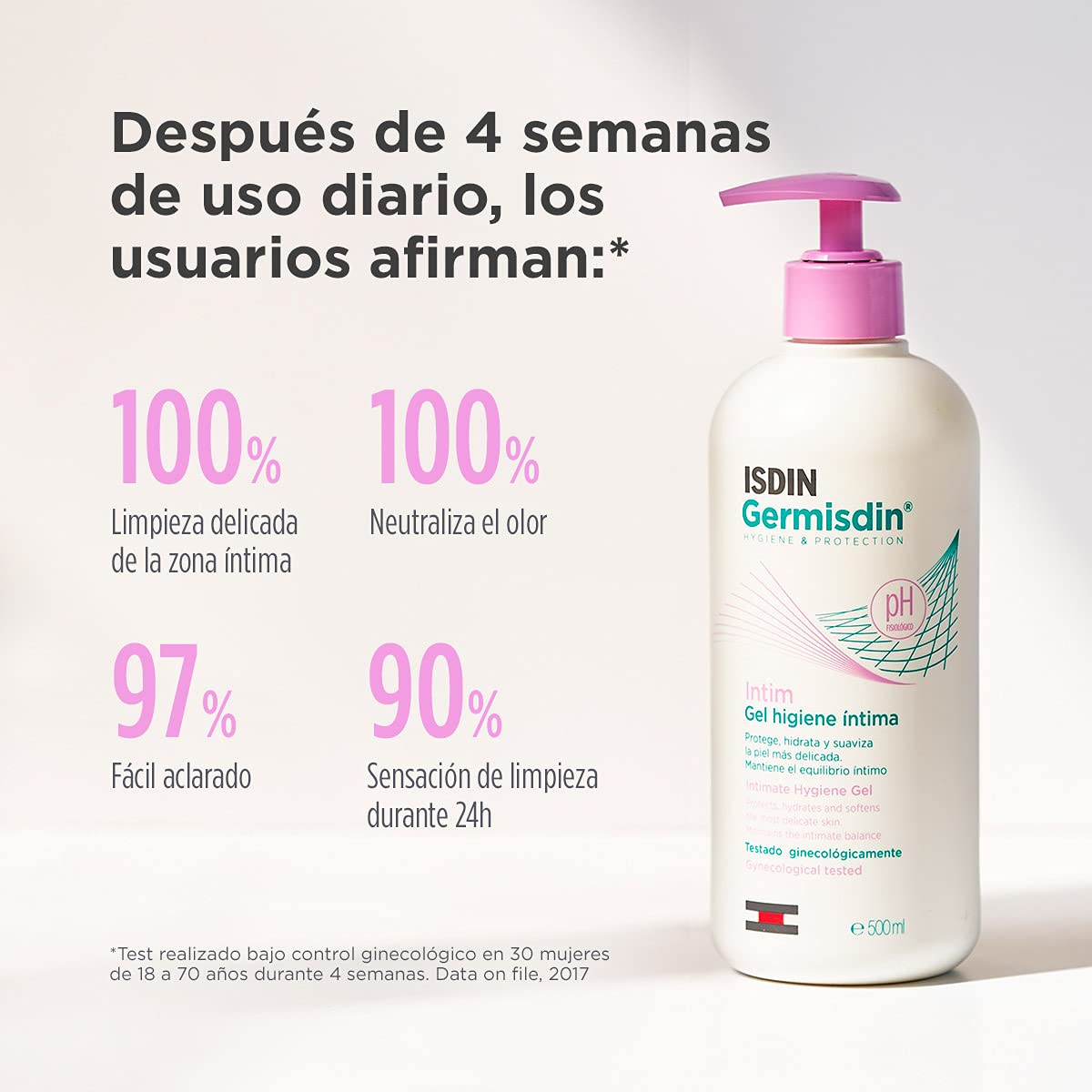 ISDIN Germisdin Higiene Íntima, Gel suave de uso diario. Protege, hidrata y regula el pH de la zona íntima