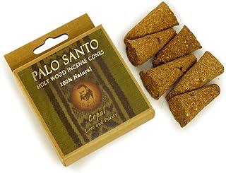 Prabhuji's Gifts Palo Santo Incense Cones - Copal - Handmade Natural Incense Cones - Palo Santo Cones - Spiritual Incense - Holy Wood Incense - Love & Purity - (6 Cones)