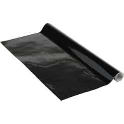 Vinilo Adhesivo Para Ceramica Venilia Lámina adhesiva, Negro Mate, 45cm x 1.5m, Espesor 95μ, Vinilo autoadhesivo para muebles o cocina, decorativas papel pintado pared, PVC sin ftalatos, Fabricado en UE