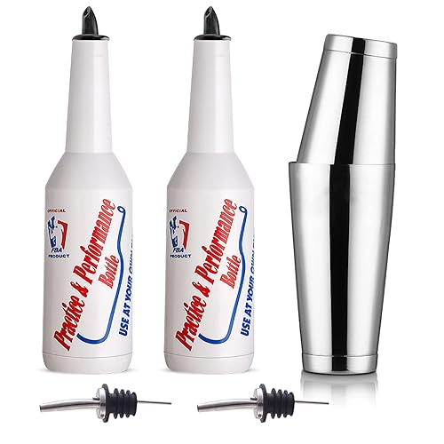 Flair Bottle - 5pcs Flair Bartender Kit, 2 Flair Bottle, 1 Boston Shaker, Practice & Performance Bottle - FLKT0004 (5pcs Set) - Flkt0004