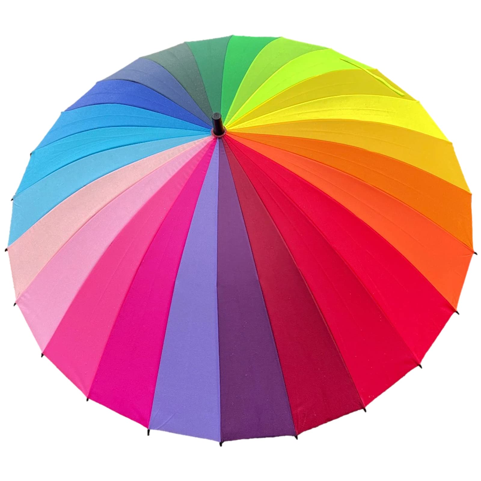 ThreeH Sonnenschirm Stockschirm 24 Rippen Groß Sturmfester Stabil Hochwertiger Golf Regenschirm KS07,Rainbow