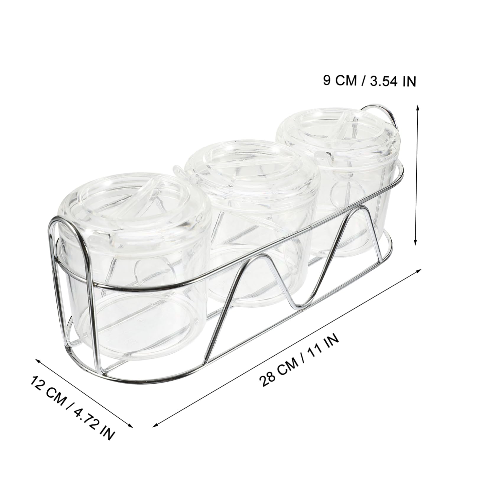 Cabilock Acrylic Piece Seasoning Jar Set Sugar Jar Chili Can Spoon Cooking Supplies Organizer