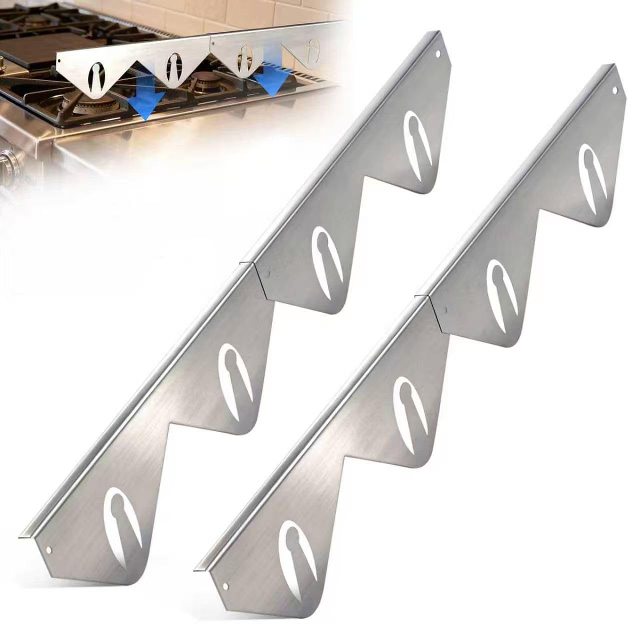 Photo 1 of 2 Pack Adjustable Stove Gap Covers, 14.9"-29.5" Stainless Steel Stove Counter Gap Filler, Heat Resistant Kitchen Gap Strip, Non-Melt Stovetop Side Gap Seal to Block Food Crumb Oil Spills(Silver)