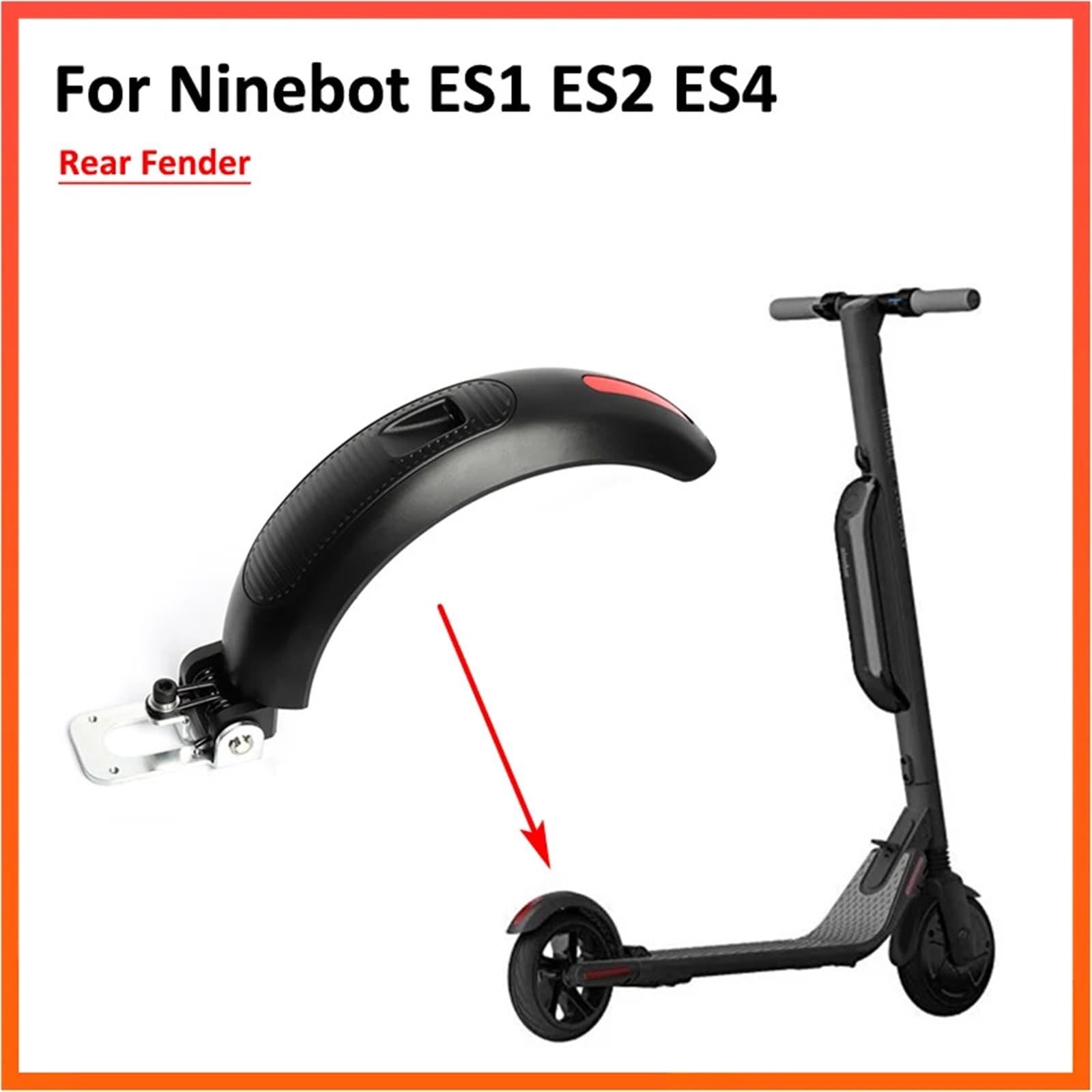 Garde Boue Trottinette Electrique Ensemble de Garde-Boue arrière for Scooter électrique Pièces de Roue de Garde-Boue en métal(1 Set Rear Fender)