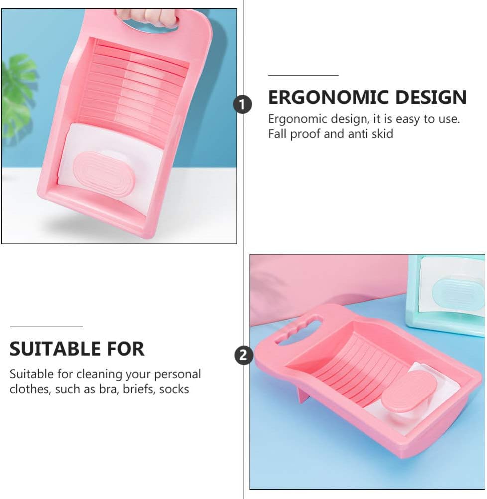 Cabilock 1 Set Labor-Saving Washboard Hand wash Clothes Board delicates Bag for Washing Machine Travel Washboard Clothes scrubbing Board Bra washboards Child pp Foldable Laundry Accessories