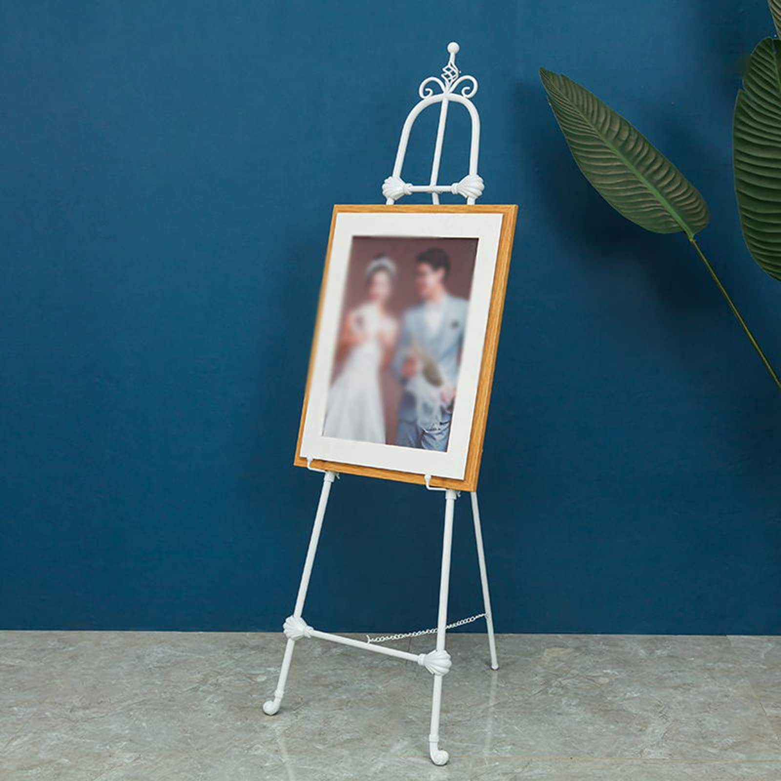 CWCQGH Display Easel Stand for PostersPortable Art Easel for Floor Adjustable Metal Easel Bracket 120cm/150cm Tall (White 150CM)