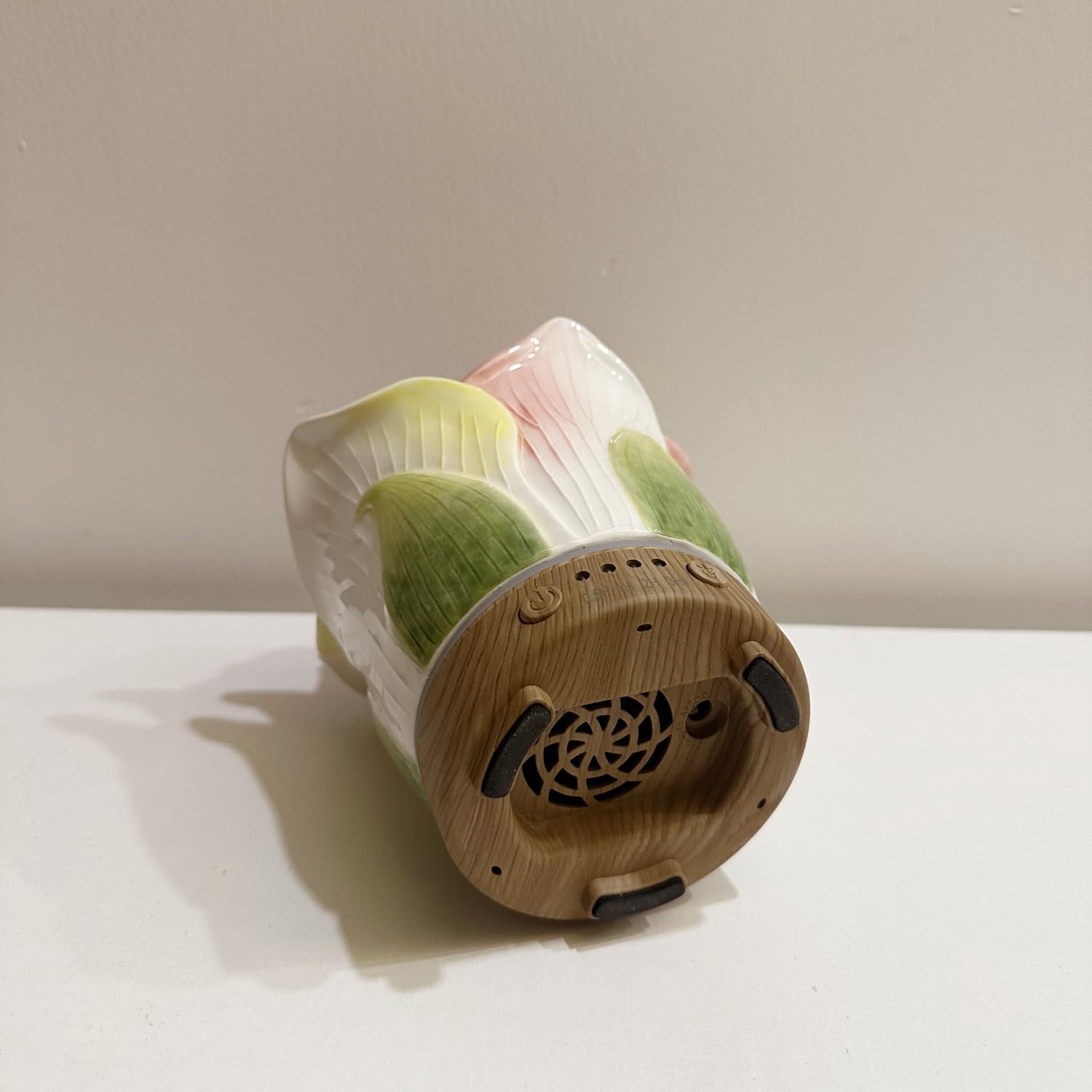 Diffusore di oli essenziali in ceramica dipinta a mano, 80 ml, timer con luci notturne e funzione di spegnimento automatico, umidificatore per casa e ufficio (champagne)