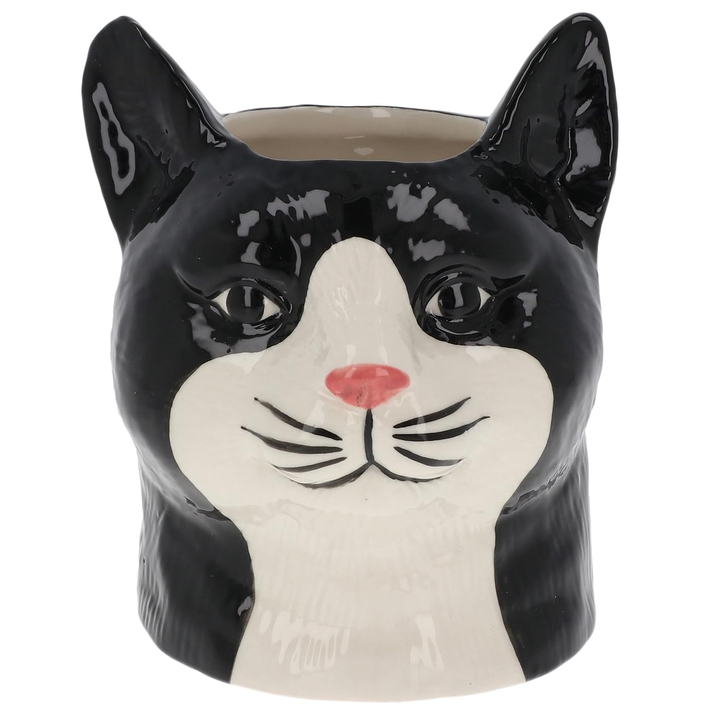 Shudehill Giftware Black & White Moggy Cat Planter – Small Ceramic Pot For Succulents & Indoor Plants