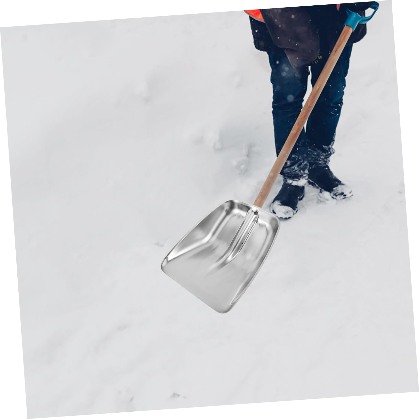Testa Pala da Neve in Acciaio Inox Argentato Resistente | Agricoltura e Gestione Cereali, Design Efficiente, Ricambio per Spinta Neve