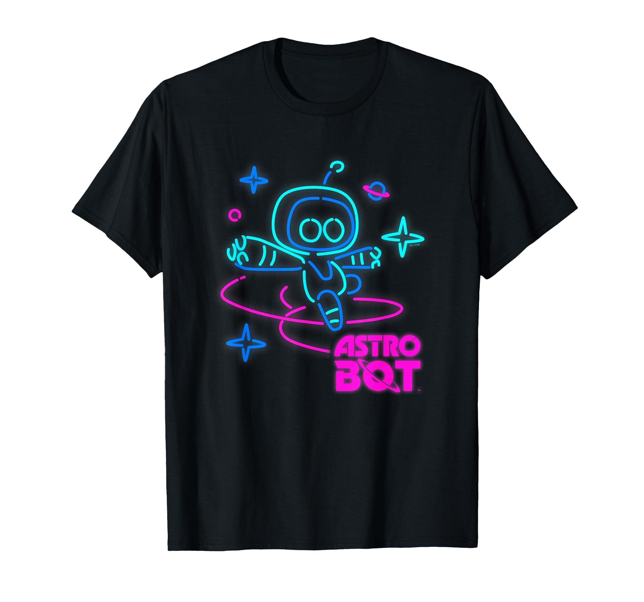 Astro Bot Rescue Mission Neon Lights PlayStation T-Shirt