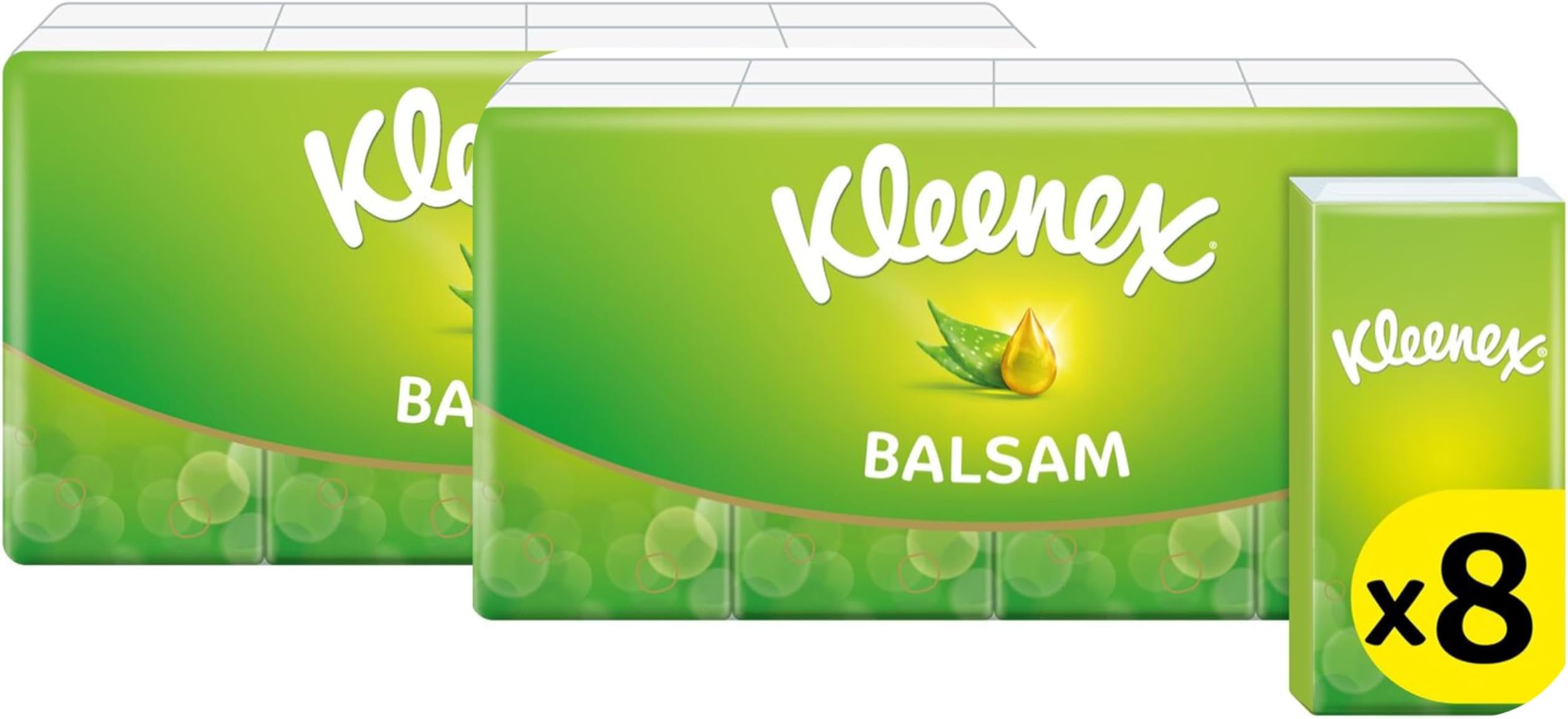 Kleenex Balsam in Handy Pocket Pack Tissues - Balm Tissues Protect and Sooth Your Nose When You've got a Cold - Balmcare with Aloe Vera, Vitamin E and Calendula 16 Packs