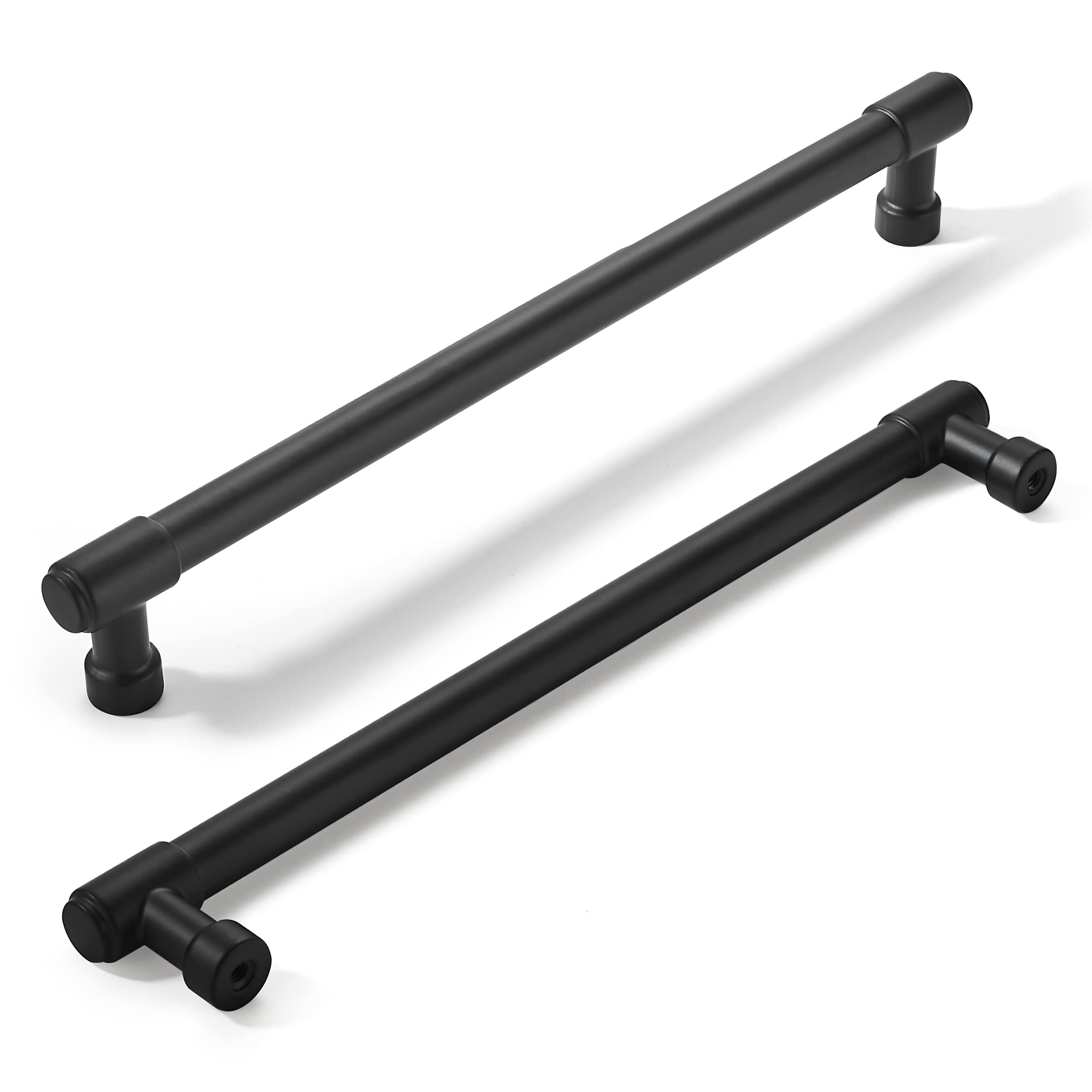 Khtumeware 6 Pack Matte Black Cabinet Pulls 12 Inch (305mm) Hole Centers Kitchen Handles for Cabinets Cupboards and Drawers — image 1