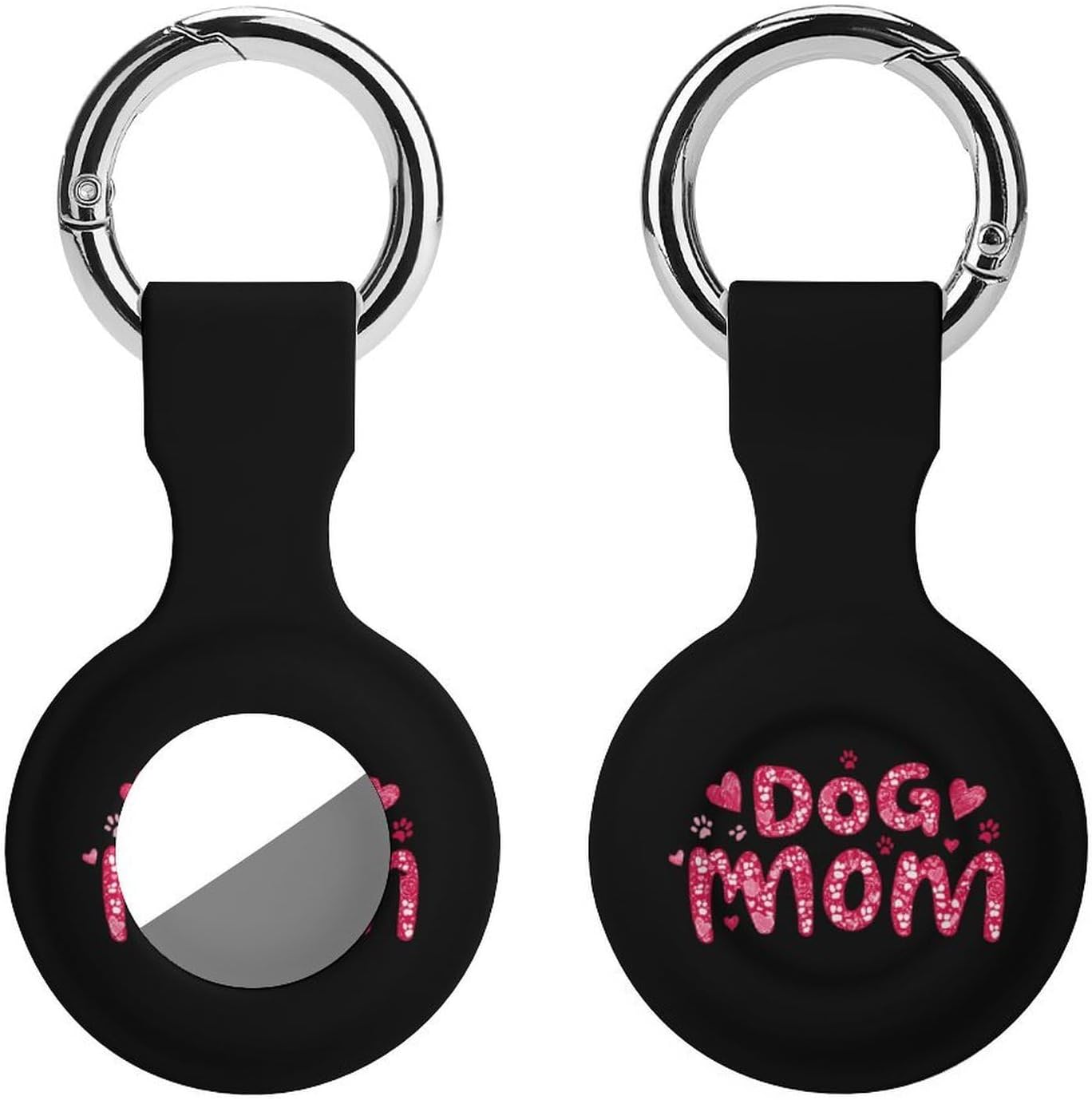 Dog Mom Fashion Cover Compatible with AirTag Holder Case Keychain Anti-Scratch for Pet Luggage