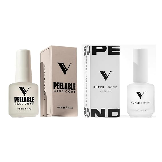 V Beauty Pure Peelable Base Coat and Super Bond Nail Primer