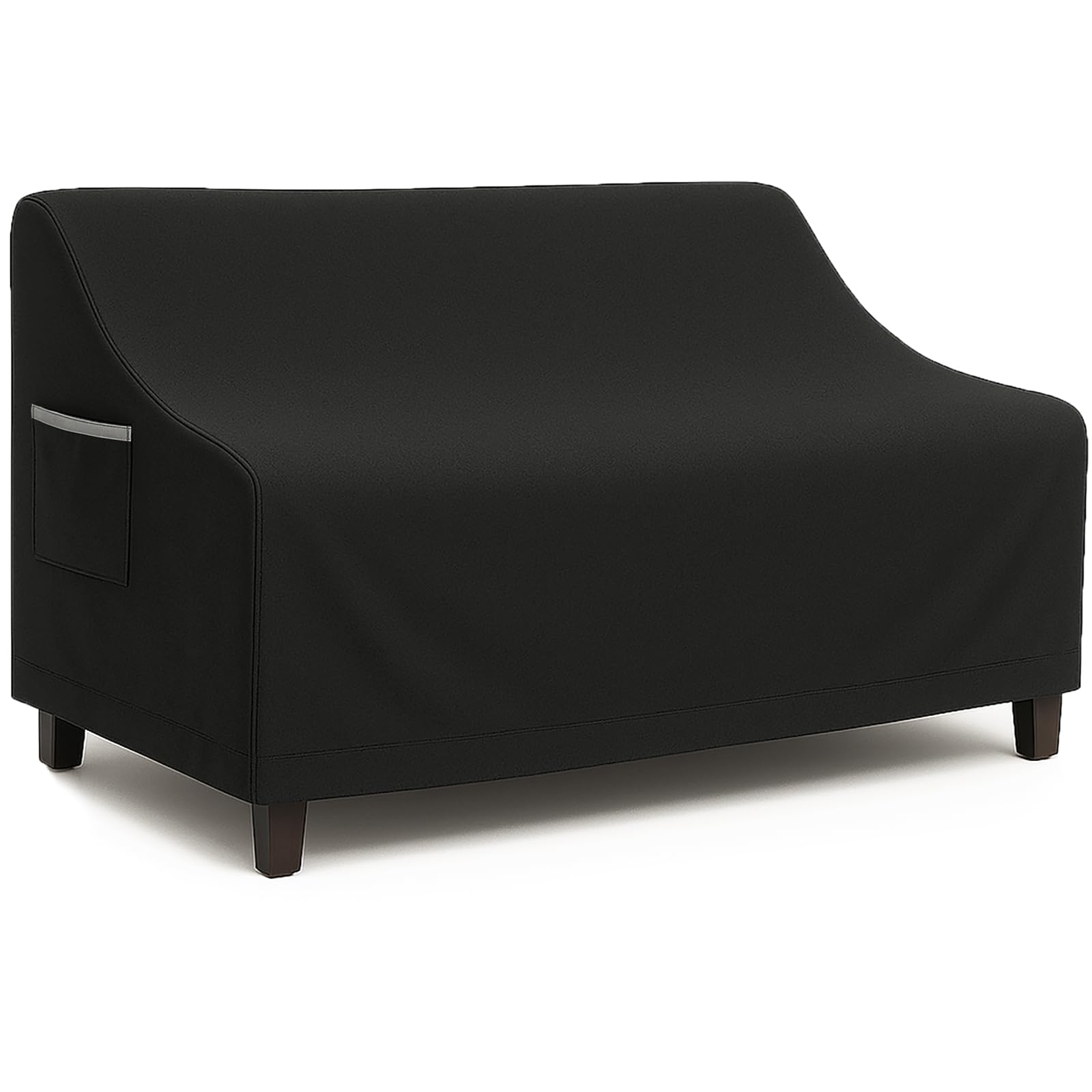 CVFERQE Waterproof Patio Loveseat Cover, 78.7W x 38.2D x 35H inches Heavy Duty 600D Weather-Resistant Outdoor Furniture Protector Black