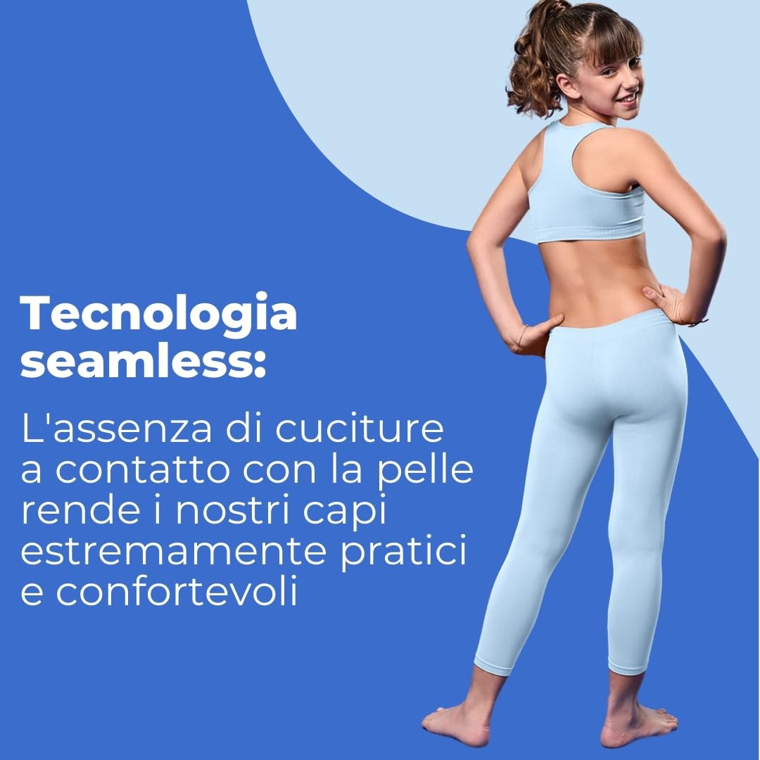 FOCENZA Leggings Bambina o Bambino in Microfibra | 3 Pezzi | Vari Colori | Pantacollant Unisex | Ideali per Lo Sport | Made in Italy