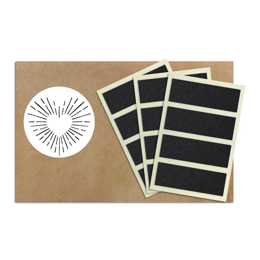 1.5" x .5" Rectangle Match Striker Stickers - 12 Pieces | Charcoal Strike Paper With Adhesive Pre-Cut in Rectangles for Easy Lighting | Also Available in Bumble/Dotted Pattern or Brown