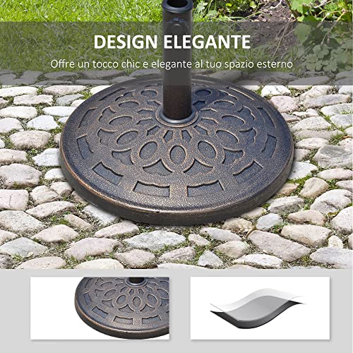 Outsunny Base per Ombrellone Rotonda 14kg in