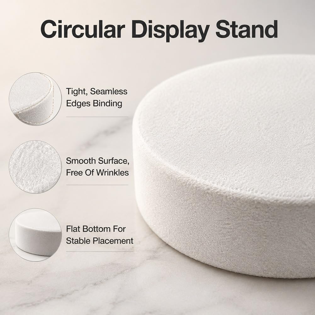 Piedistallo Espositivo Rotondo per Negozio di Abbigliamento | Morbida Superficie In Velluto Con Base Spessa, Perfetta Per Abiti Da Sposa E Accessori Fotografici(Marrone,80x10cm)