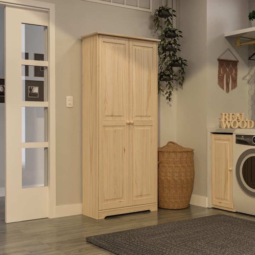 Solid Pine Unfinished Pantry Cabinet