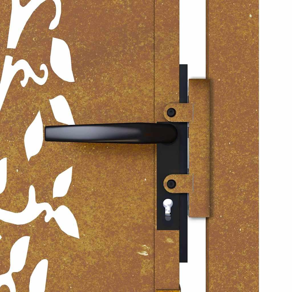 vidaXL Portail de Jardin, Portillon de Patio, Barrière de Sécurité, Porte d'Extérieure Terrasse, 100x150 cm Acier Corten Conception de l'arbre