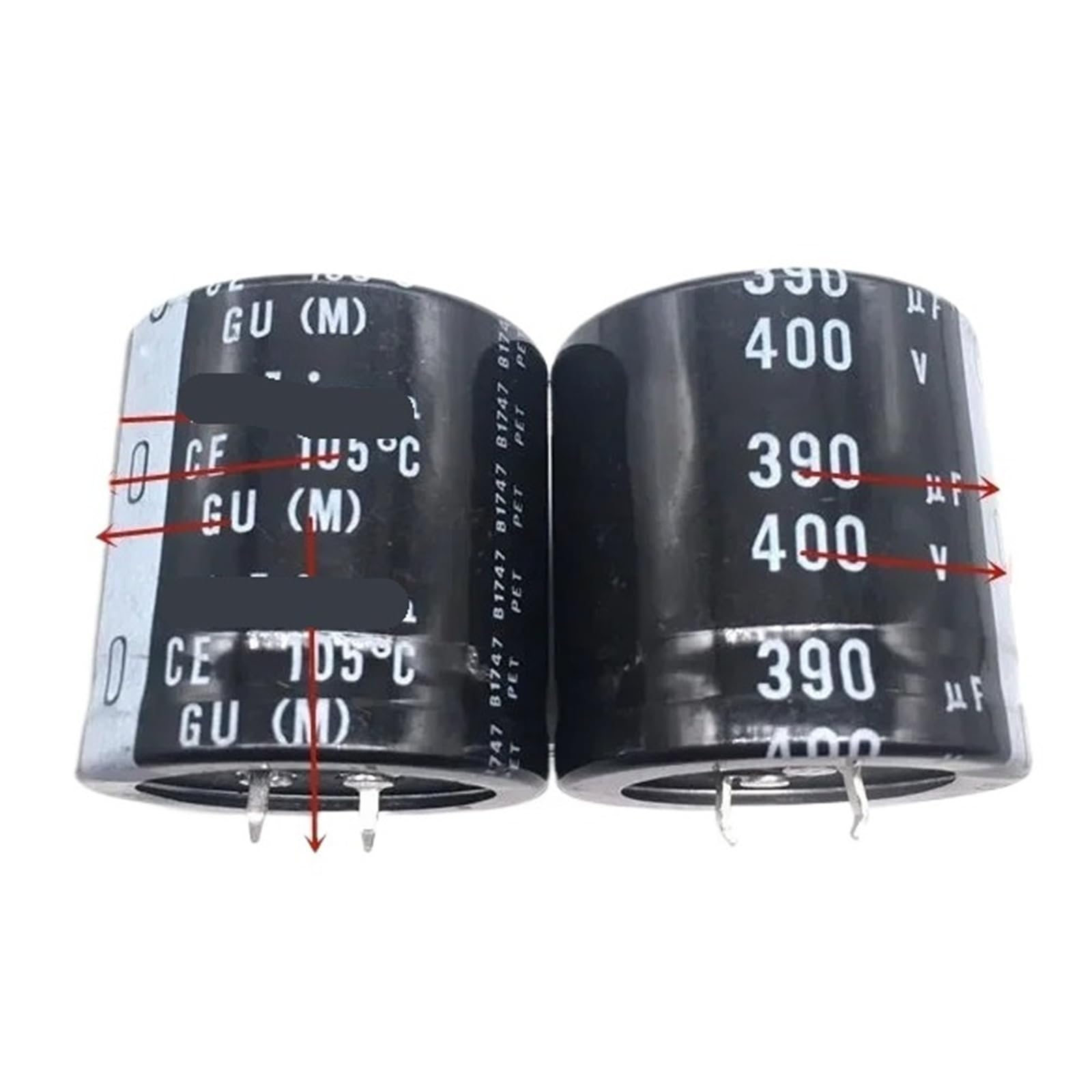Condensateurs GN/GU 35x35mm 390uf 400v de qualité supérieure pour filtrage