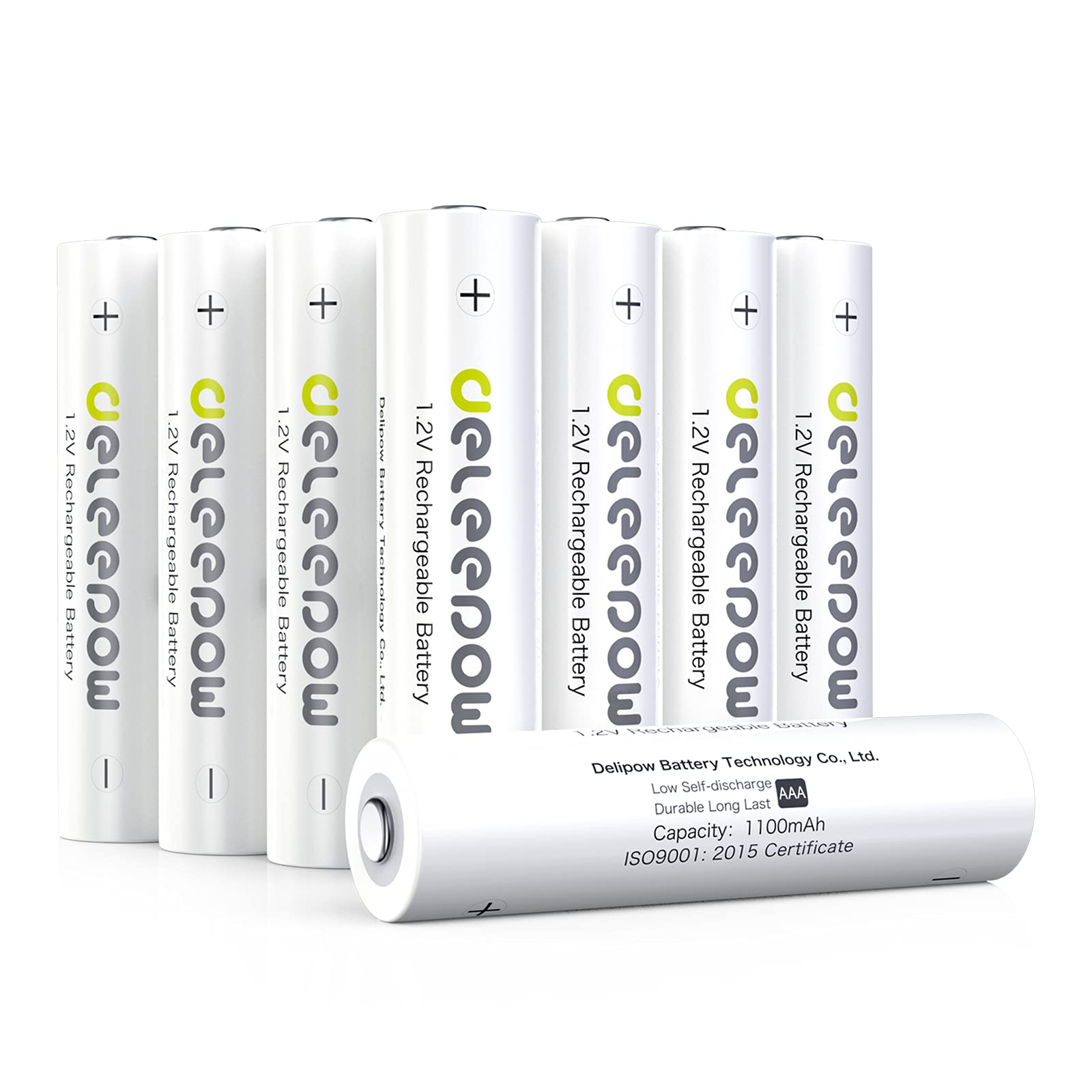 Deleepow AAA Rechargeable Batteries Nimh 1100mAh 1.2V Batteries AAA Rechargeable High Capacity 1200 Cycles Pack of 8