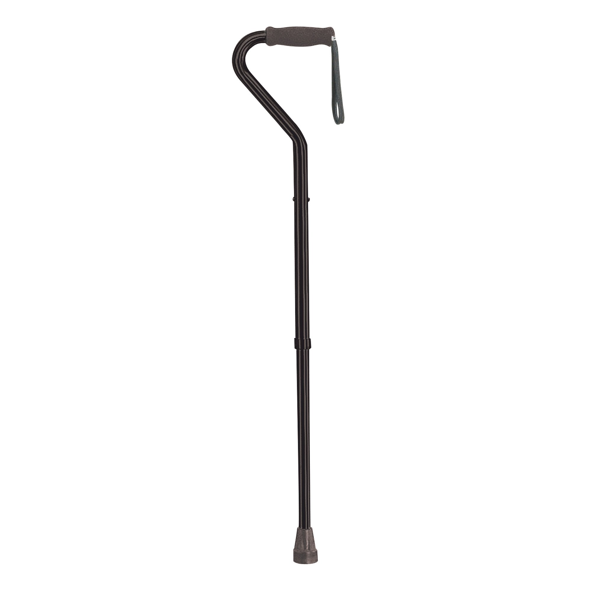 drive medical bariatric heavy duty offset handle cane with comfortable handle and wrist strap, black, tall adult