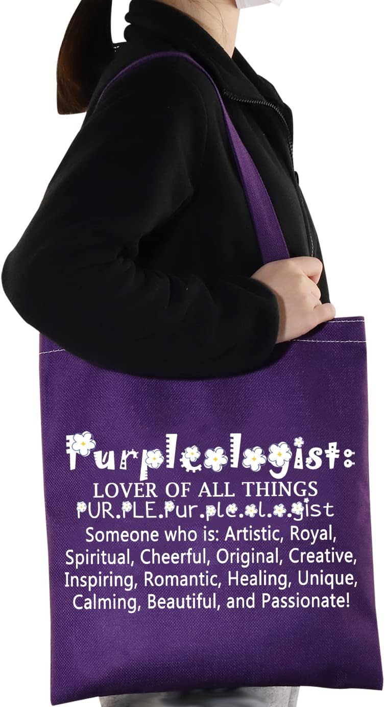 TSOTMO Purple Tote Pouch Purple Background Tote Bag Lover of All Things Gift Designed Tote Bag For Lovers - Image 6