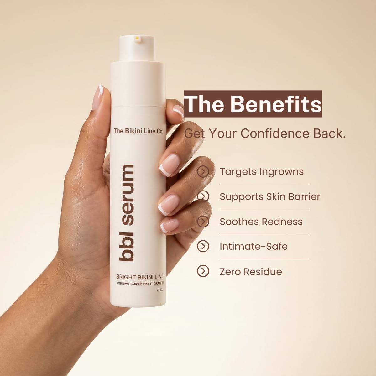 BBL Serum – 3-in-1 Bikini Line Care, Fragrance-Free Post-Hair Removal Serum with Salicylic Acid & Niacinamide, Helps Reduce the Look of Ingrown Bumps & Irritation, Designed for Sensitive Skin