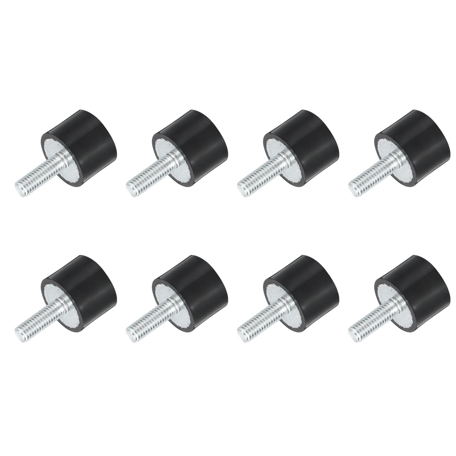 uxcell M6 Thread Rubber Mounts, Vibration Isolators, Cylindrical Shock Absorber with Studs 20 x 15mm 8pcs
