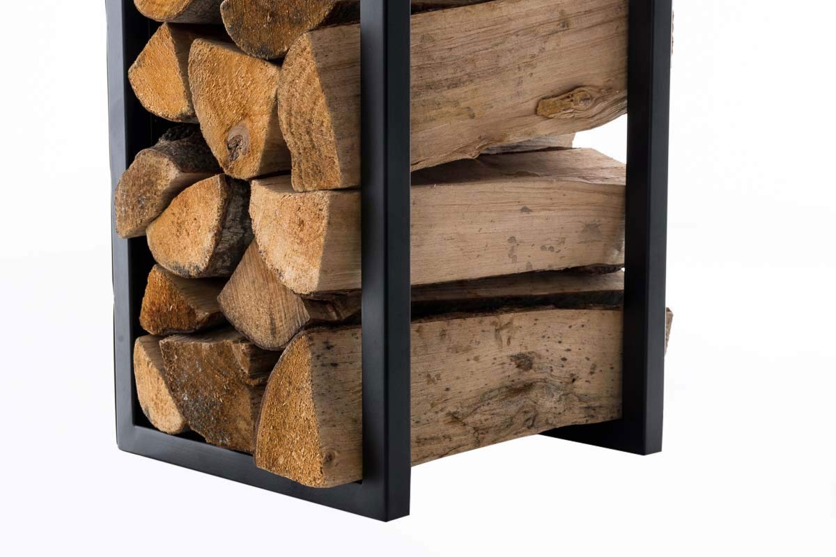 CLP Estantería Interior para Leńa Spark I Estantería De Almacenamiento para Leńa I Soporte De Almacenamiento En Acero Inoxidable o Metal I, Color:Negro/Mate, Tamańo:80 cm