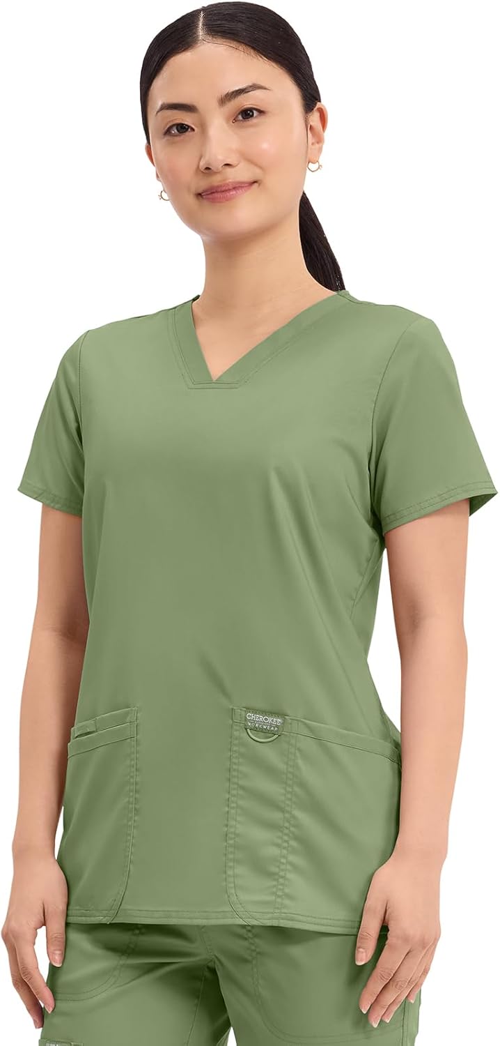 Cherokee Medical Women's Scrub Top V-Neck Modern Classic Fit with 3 Pockets, Ultra Soft and 2-Way Stretch Fabric - WW620 - Image 3