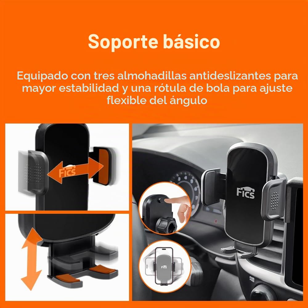 FICS Soporte de teléfono para Coche para KIA Niro (SG2) 2023, 2024, 2025 - Soporte Personalizado para una integración Pantalla, Accesorios Interiores para navegación, Vista de