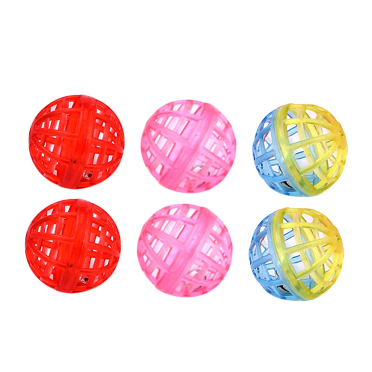 ifundom 20pcs Transparent Pet Ball with Bells Creative Cat Playing Teaser Fun Random Color Balls for Indoor Play Stimulates Curiosity and Strengthens Bond with Your Cat Random Color