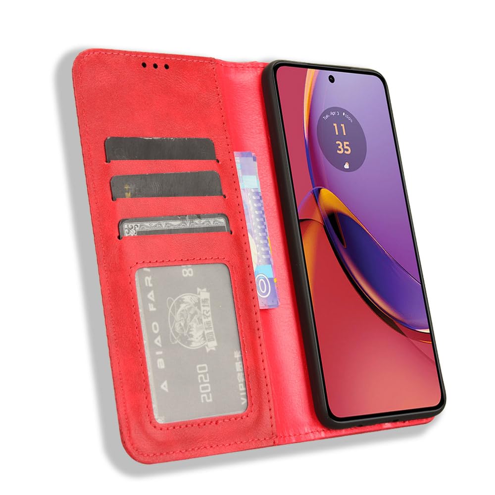 PEIYE Rilievo Cover per Motorola Edge 40 Neo, Custodia Libro Flip in PU Pelle Portafoglio, Case Antiurto Soft con Porta Carte e Chiusura Magnetica, Funzione Stand,Blu