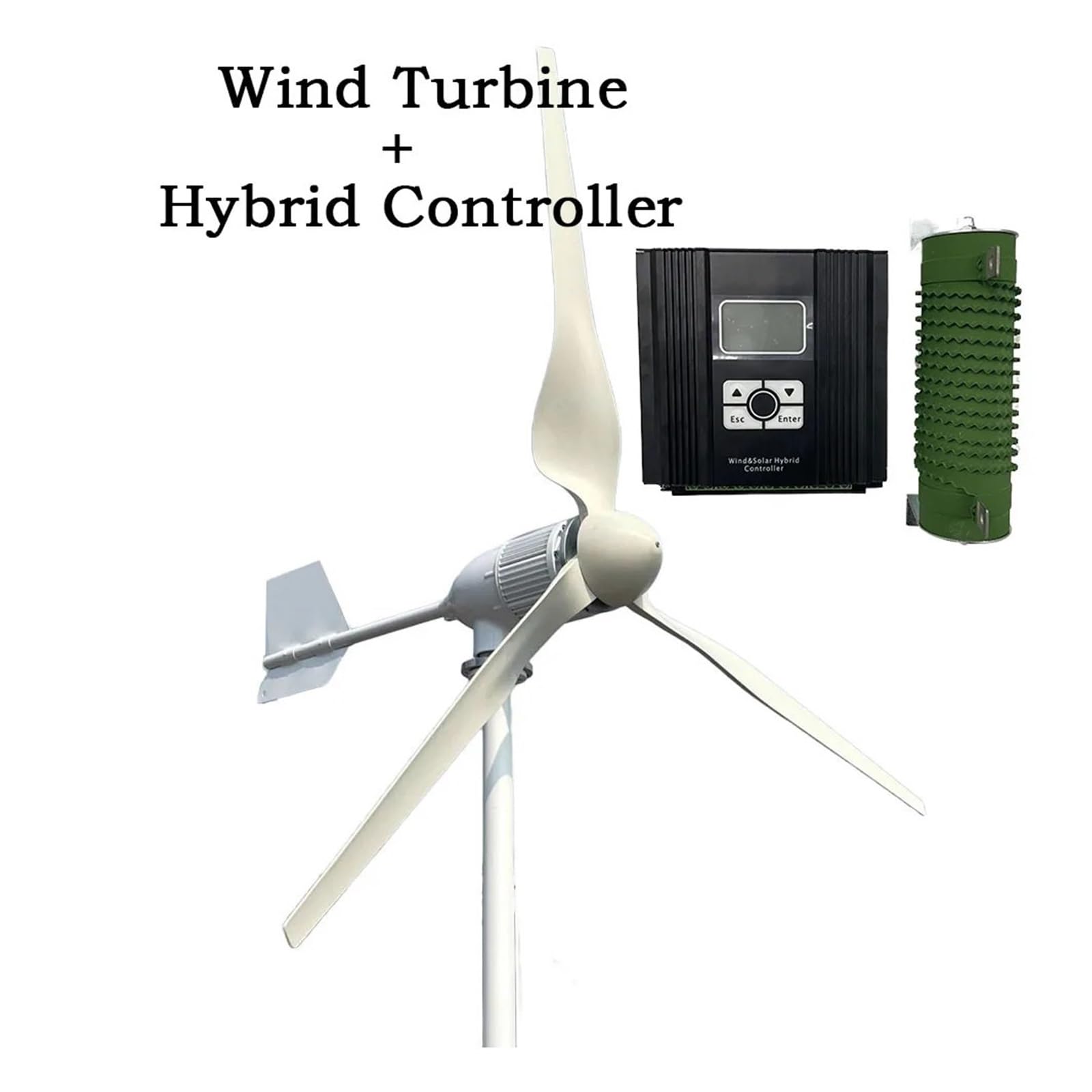 Kit generatore eolico orizzontale off-grid da 20 kW per uso domestico, 96 V/48 V/24 V opzionale, potente uscita inverter off-grid, controller ibrido a bassa velocità di avviamento.