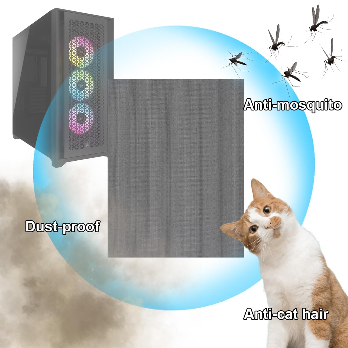 Filtri Antipolvere PC - Griglia 400x300mm, Magnetica, Confezione Da 4