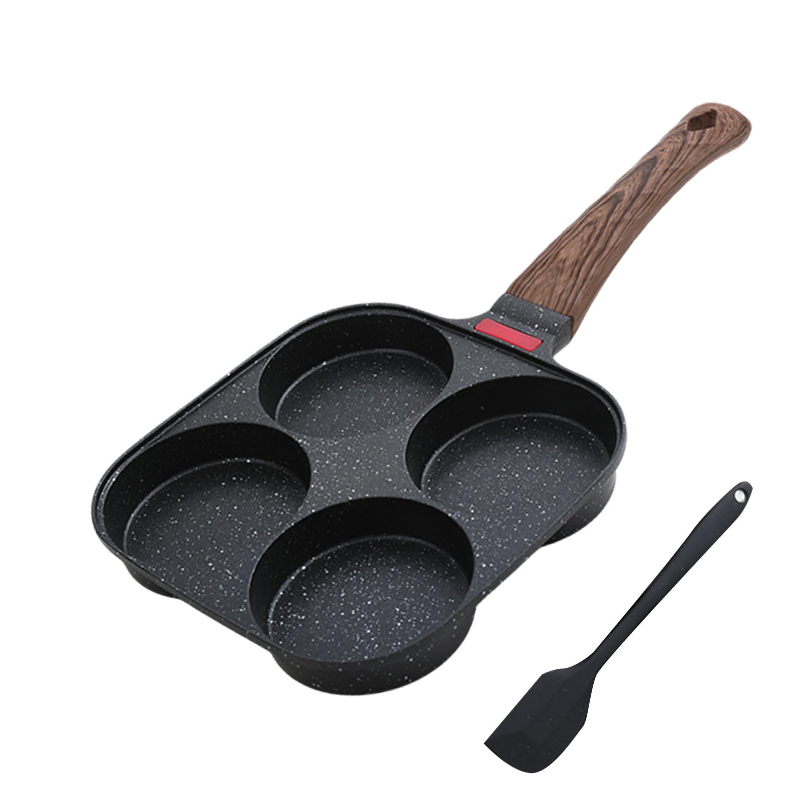 Nonstick 4-Cup Egg Pan Black Aluminum Non Stick Frying Pans Bakelite Handle Healthy Egg Frying Pan For Pancake