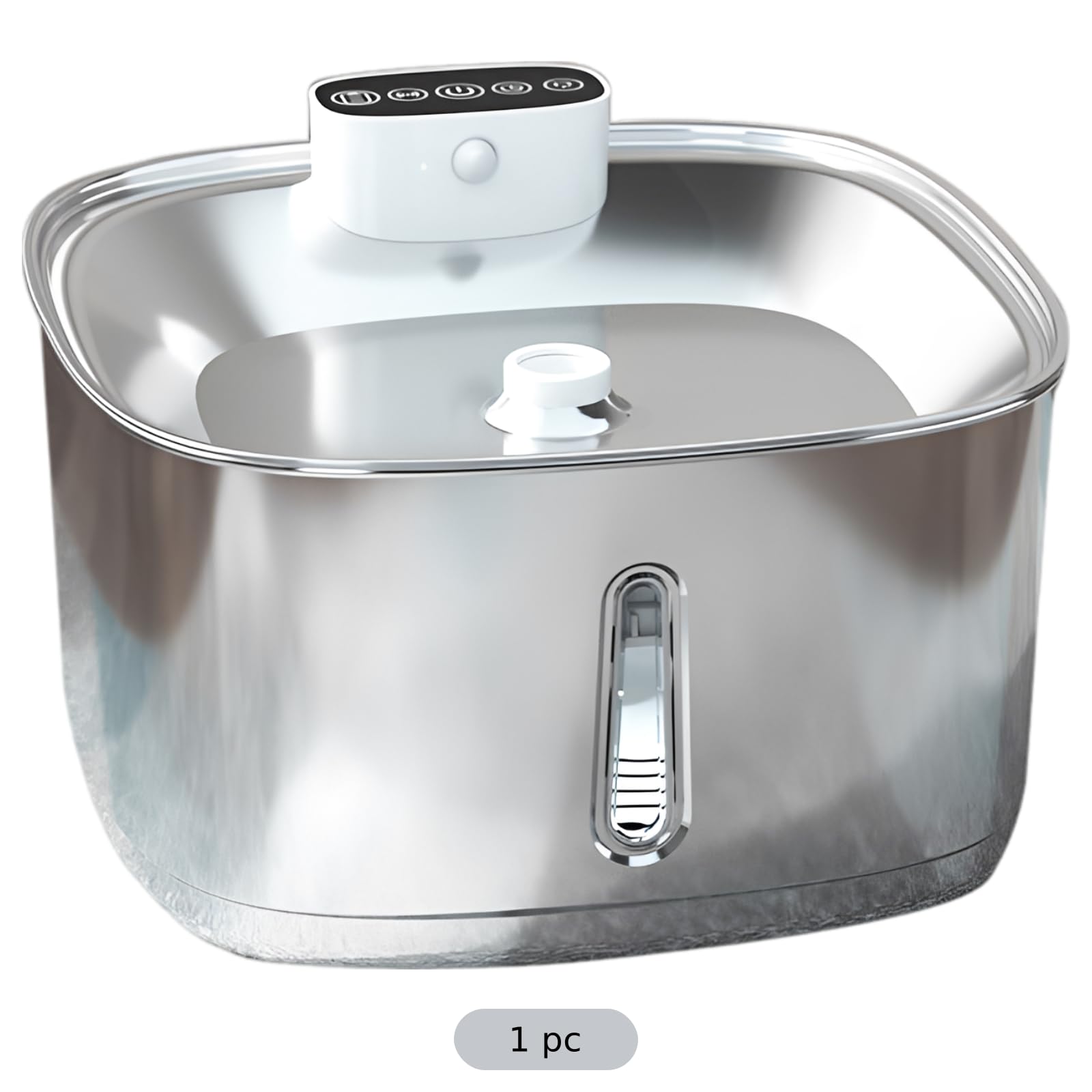 Fontana d'acqua per gatti, 2,6 l, in acciaio inox, senza fili, con batteria ricaricabile da 4000 mAh, fontanella automatica per gatti e cani da interni, doppia modalità di rilevamento