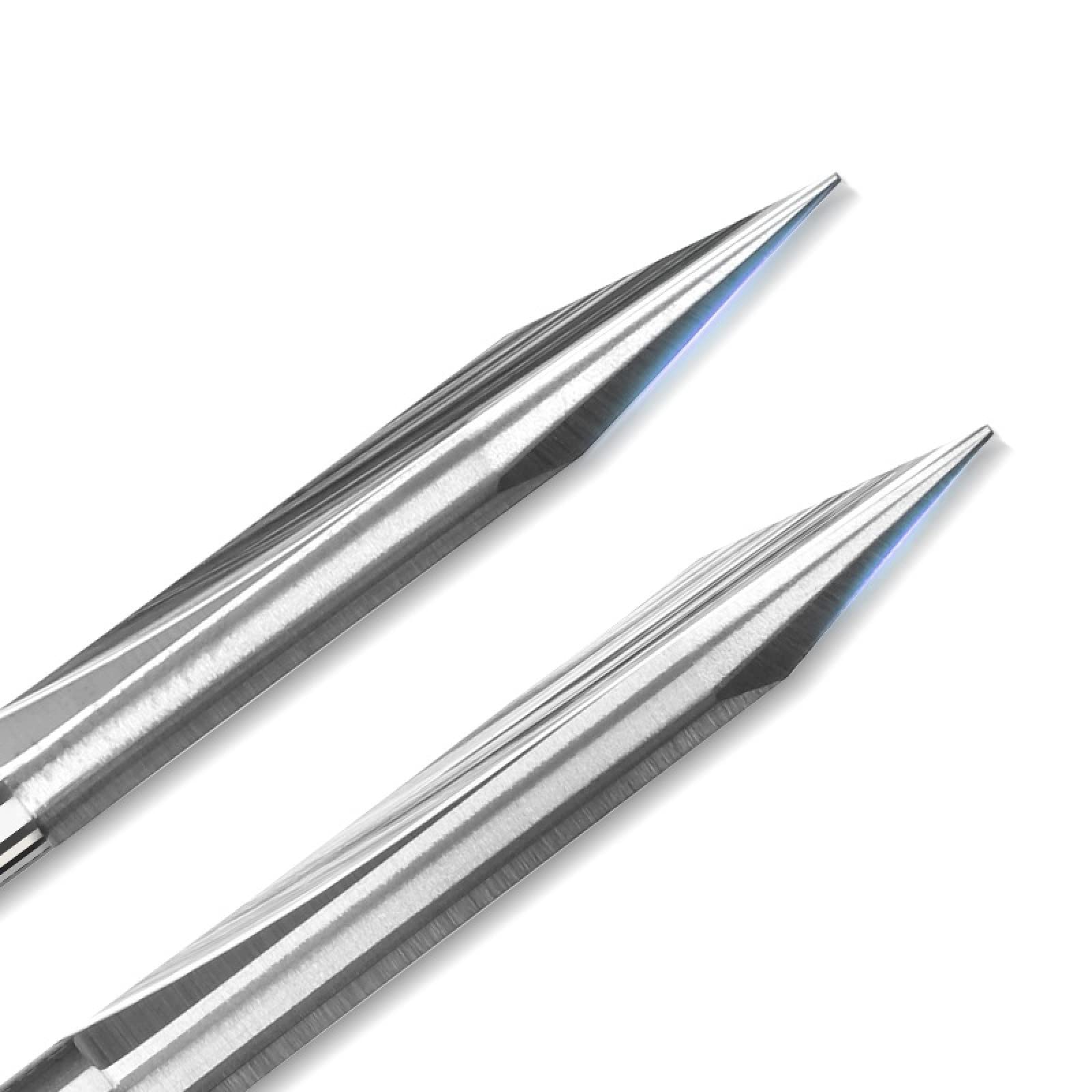 10 Punte Da 3,175 Mm Con Gambo A 2 Scanalature Dritte A V Fresa Fresa CNC,10 Pezzi 90Dx0.2