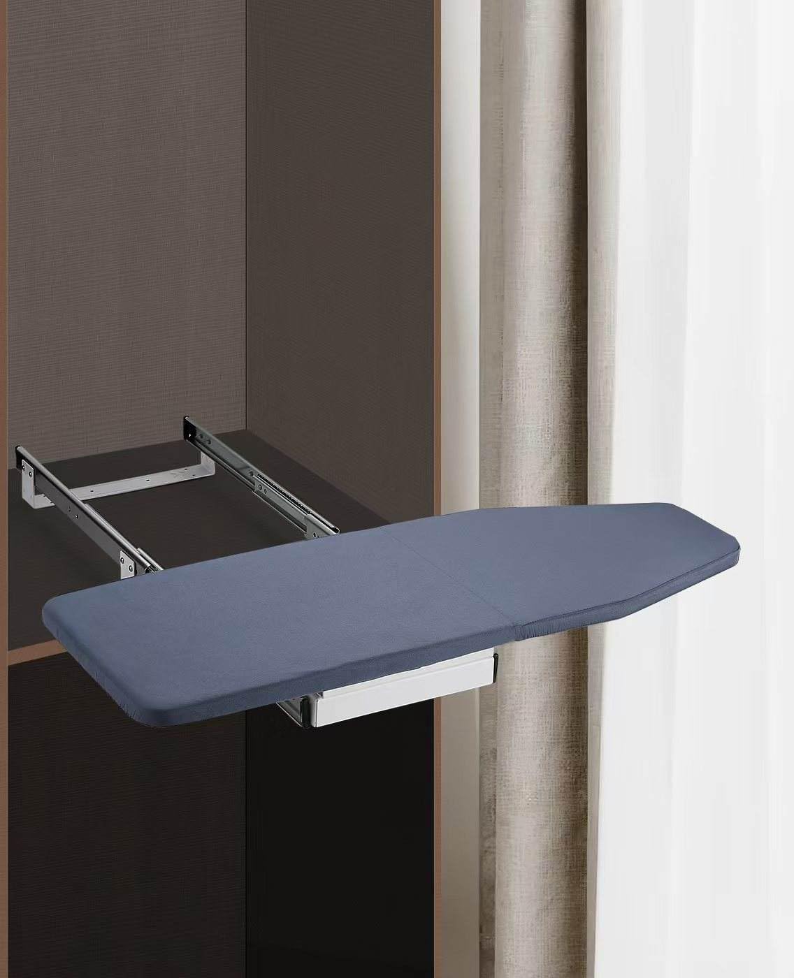 DBR Wardrobe Pull Out Foldable Ironing Board | Built in Swivel | Rotatable Ironing Board with Channel | Press Table for Clothes | Space-Saving Ironing Boards for Home