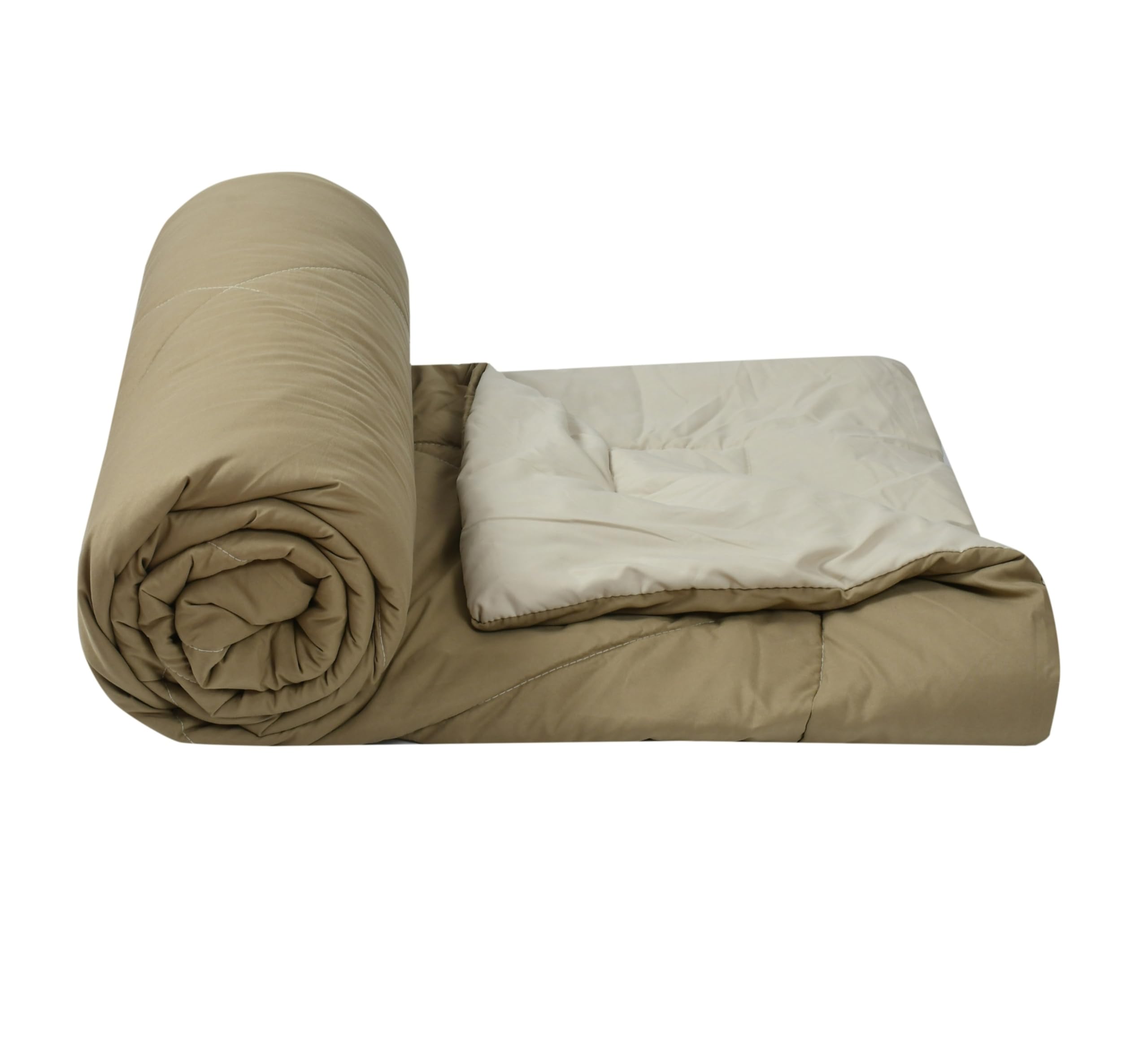 Galaxy Home Decor Premium Microfibre Reversible Comforter | Ultra-Soft, Lightweight & All-Season Warm Quilt | Cozy AC Blanket for Single Bed 60 inch x 90 inch | 220 GSM, Beige & Cream-image-16