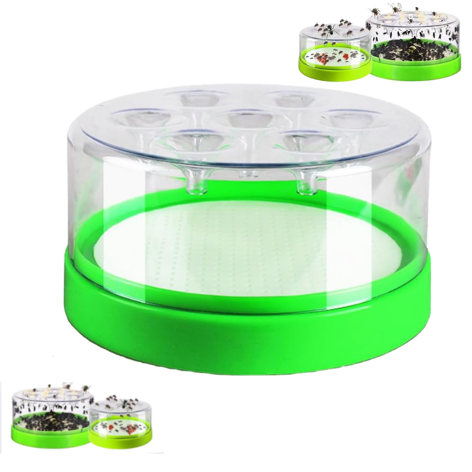 Reusable Non-electric Fly Trap,Fly Catcher,Fly Traps indoor for home use,Safe and Non-Toxic,Easy to Clean,Multi-Funnel One-Way Trapping,For Indoor Outdoor Use