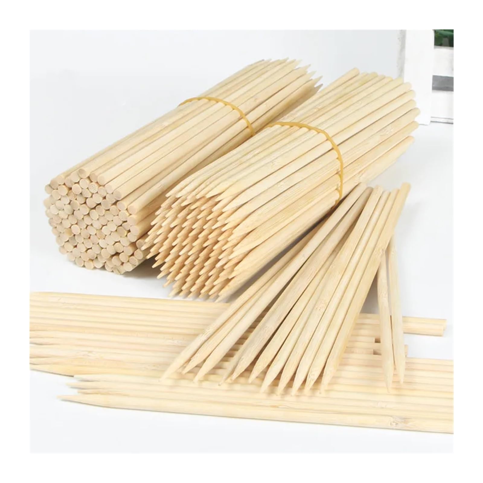 100 spiedini di bambù monouso da 20-50 cm per Barbecue, Ideali per Carne e Verdure, Perfetti per Feste Barbecue, Strumenti per grigliate, Accessori da Cucina ecologici (40 cm x 5 mm)