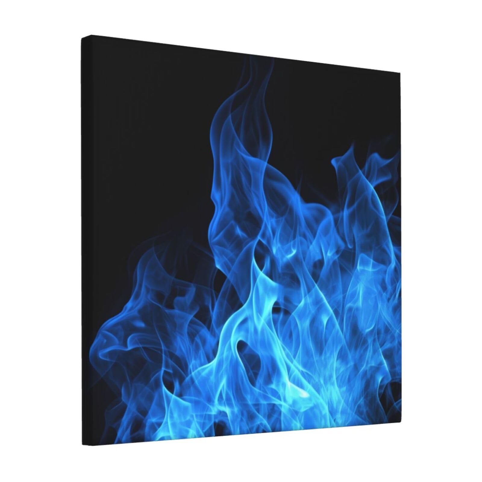 KLOPH Blue Flame Canvas Wall Art for Living Room 12"x12" Modern Artwork Painting for Bathroom Hanging Canvas Prints Aesthetic Wallart for Bedroom Kitchen Office Wall Decor