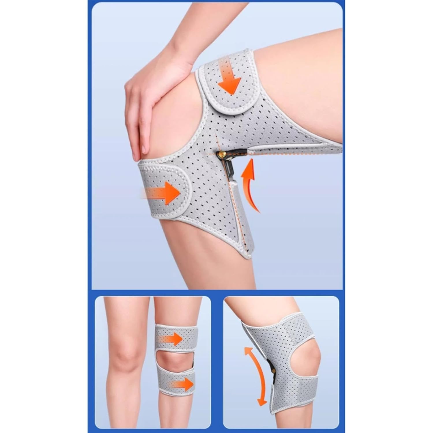 Genouillère ajustable de protection du genou pour le sport Genouillères Puissant Protecteur de Jambe, Support Articulaire du Genou Antidérapant et Élastique